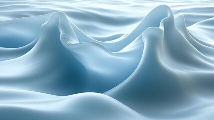 Fototapeta premium Elegant Blue Silk Fabric Drapery Abstract Waves