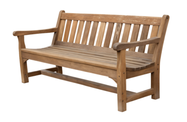 Wooden bench with a natural finish, PNG cutout isolated on transparent background – perfect for digital design or creative mockups