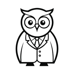 A vector friendly owl mascot in a business.eps