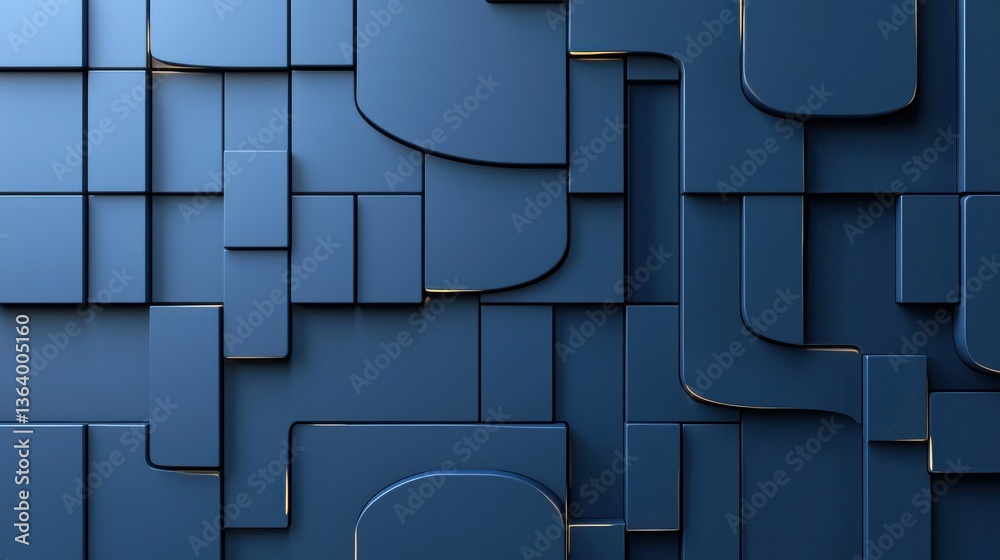 Poster a blue background with a lot of squares and rectangles