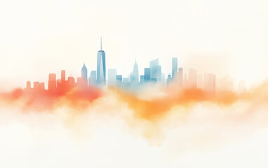 Obraz premium Minimalist graphic illustration of city and building Outlines