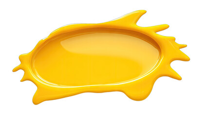 a vibrant yellow puddle resembling spilled paint or a liquid sub