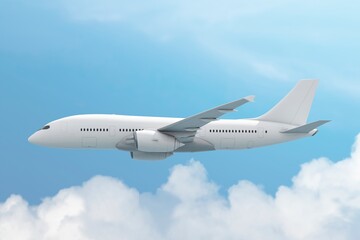 Aesthetic airplane background, 3D vehicle, air transportation