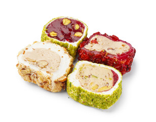 Tasty Turkish Delight isolated on white background