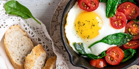 Healthy breakfast with egg