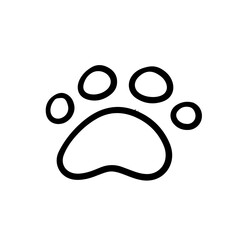 Cute Paw Cat Doodle Illustration on Transparent Background 