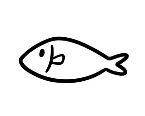 Cute Fish Doodle Illustration on Transparent Background 