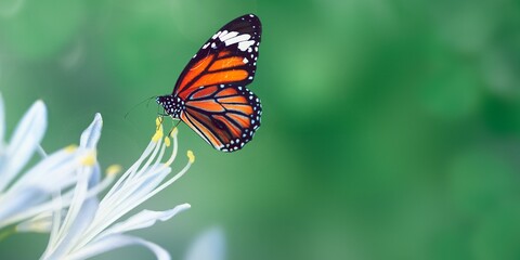 Butterfly on flower in nature