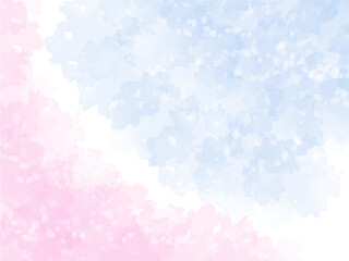 春の桜と花びらと青空イメージのテクスチャー背景素材。桜並木のイメージ。うっすら。ほんのり。ふんわり