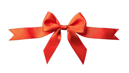 a vibrant red ribbon bow elegantly tied with flowing tails perfe