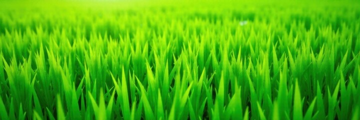 Naklejka premium Uniform, bright green grass field, perfectly tiled , landscape, vegetation, leaf