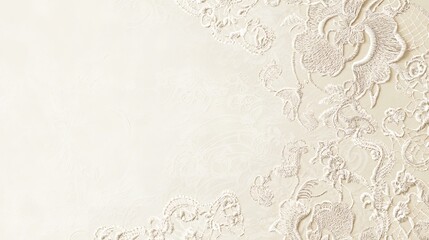 Delicate Beige Lace Pattern on Soft Fabric Background for Textiles