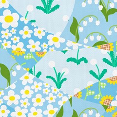 Pastel floral pattern background, colorful girly design