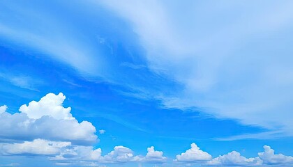 Clear Sky with Fluffy Clouds