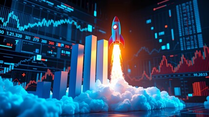 Financial Graph Transforming into a Launching Rocket