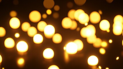 Glowing golden orbs create an abstract background of light and warmth