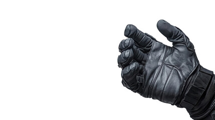 Protective Glove: A close-up shot of a hand in a tactical glove, showcasing its sturdy construction and functionality.