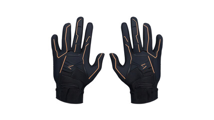 Obraz premium Precision Grip: A detailed studio shot presents a pair of high-performance gloves, showcasing their advanced design and functionality. These gloves, poised in mid-air.