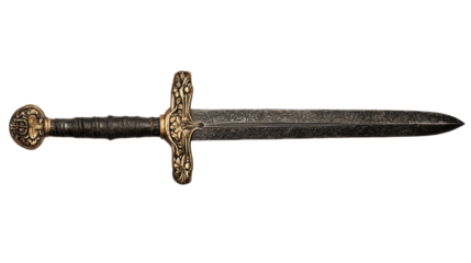 Ancient Sword: A detailed view of an antique sword, showcasing its ornate hilt, sharp blade, and historical significance.