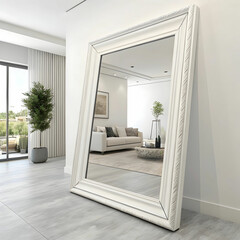 Fototapeta premium sleek white frame mockup in minimalist style