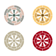 カラー家紋：源氏車（透過可）