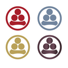 カラー家紋：丸に三つ星に一の字（透過可）