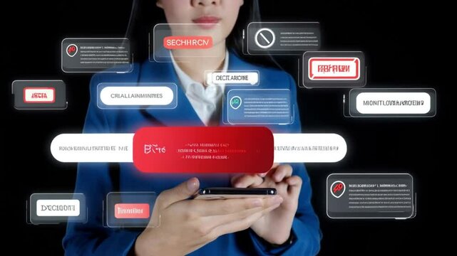 cybercrime security concepts scam warning messages and traps fraud warning messages business women