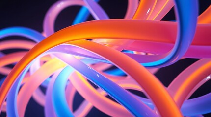 Chromatic Cascade- Intertwined Glow in the Depths