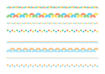 かわいいにぎやかな罫線の飾りイラスト