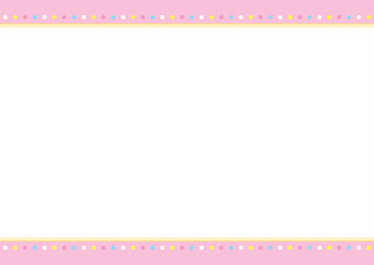 かわいいにぎやかな罫線の背景イラスト