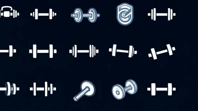 Fitness Exercise Workout Line Icons Set for Effective Training Generative AI