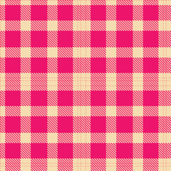 Vivid Light Peach and Muted Peachy Pink Seamless Tartan Textile Design