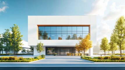 Modern warehouse sunny day logistics park delivery