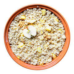 Delicious png oatmeal walnuts apple crumble
