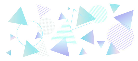 夏をイメージした幾何学模様の背景イラスト　ジオメトリック　グラデーション　メンフィス