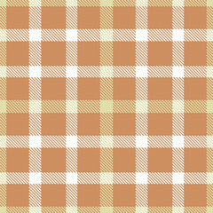 Modern Warm Light Brown Seamless Tartan Textile Design