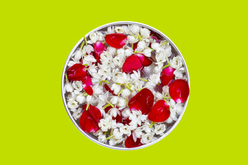 Flower with water, Songkran festival concept