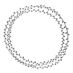 Leafy doodle frame design element