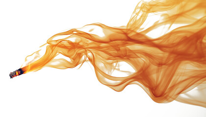 Fototapeta premium Orange Smoke with Transparent Background, Swirling Pattern, Ethereal Effect