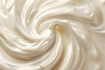 Elegant Vector Illustration of a Creamy Yogurt Swirl with Glossy, Smooth Texture