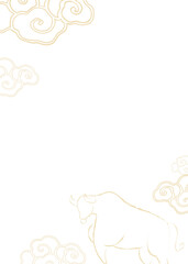 Chinese New Year border png gold with design space