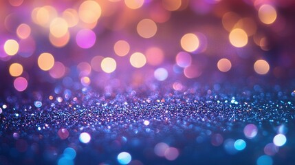 Glittering bokeh lights shining with soft hues and vivid colors