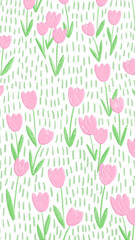 Pink png tulip field transparent background