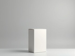 A plain white rectangular box on a gray background