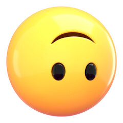 Upside down face 3D png emoticon sticker, transparent background