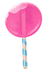 Pink lollipop png sticker, transparent background