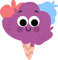 Cute Cotton Candy Illustration Element
