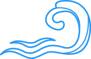Wave Simple Line Icon Element Set