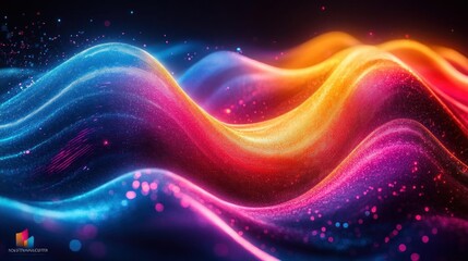 Fototapeta premium Vibrant Colorful Waves Abstract Background Design