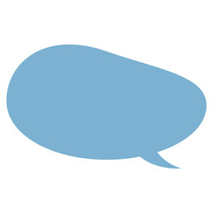 吹き出し　シンプル　青